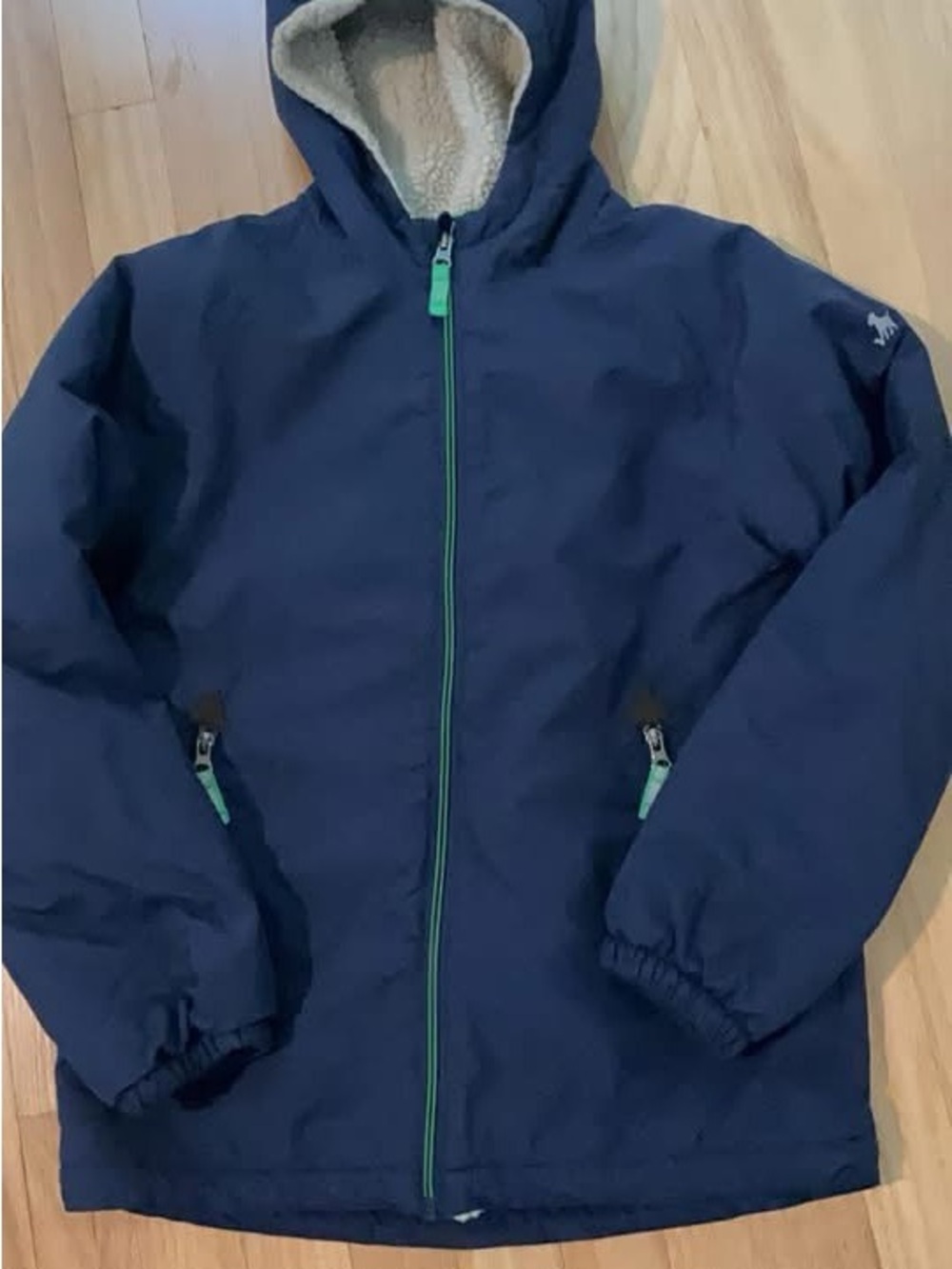 Mini Boden Blue Hooded Winter Jacket - Cozy Lined Coat